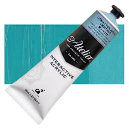 Chroma Atelier Interactive Artists' Acrylic - Cobalt Turquoise Light Hue, 80 ml tube and swatch
