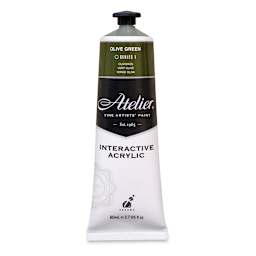 Chroma Atelier Interactive Artists' Acrylics - Olive Green, 80 ml tube