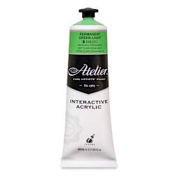 Chroma Atelier Interactive Artists' Acrylics - Permanent Green Light, 80 ml tube