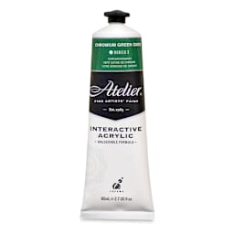 Chroma Atelier Interactive Artists' Acrylics - Chromium Green Oxide, 80 ml tube