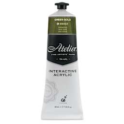Chroma Atelier Interactive Artists' Acrylics - Green Gold, 80 ml tube