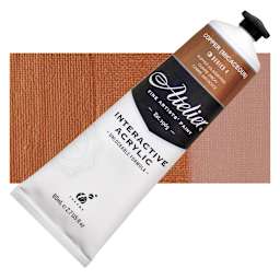 Chroma Atelier Interactive Artists' Acrylic - Copper, 80 ml tube and swatch