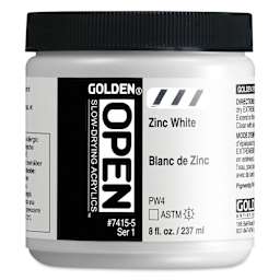 Golden Open Acrylics - Zinc White, 8 oz Jar