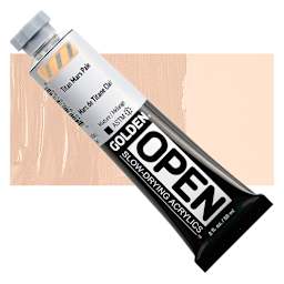 Golden Open Acrylics - Titan Mars Pale, 2 oz Tube and swatch
