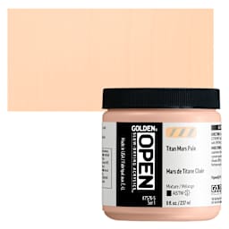 Golden Open Acrylics - Titan Mars Pale, 8 oz Jar and swatch