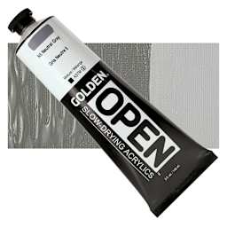 Golden Open Acrylic - Neutral Gray N5, 5 oz,Tube and swatch