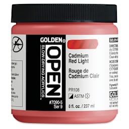 Golden Open Acrylics - Cadmium Red Light, 8 oz Jar