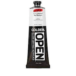 Golden Open Acrylics - Cadmium Red Medium, 5 oz Tube