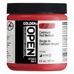 Golden Open Acrylics - Cadmium Red Medium, 8 oz Jar