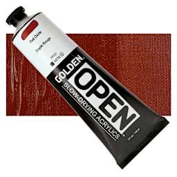 Golden Open Acrylic - Red Oxide, 5 oz Tube and swatch