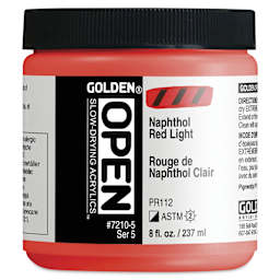 Golden Open Acrylics - Naphthol Red Light, 8 oz Jar