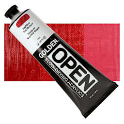 Golden Open Acrylic - Naphthol Red Medium, 5 oz Tube and swatch