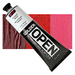 Golden Open Acrylic - Alizarin Crimson Hue, 5 oz Tube and swatch