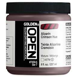Golden Open Acrylics - Alizarin Crimson Hue, 8 oz Jar