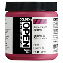 Golden Open Acrylics - Quinacridone Magenta, 8 oz Jar