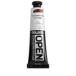 Golden Open Acrylics - Transparent Red Iron Oxide, 2 oz Tube