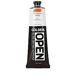 Golden Open Acrylics - Cadmium Orange, 5 oz Tube