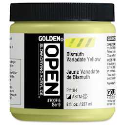 Golden Open Acrylics - Bismuth Vanadate Yellow, 8 oz Jar