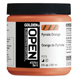 Golden Open Acrylics - Pyrrole Orange, 8 oz Jar