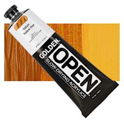 Golden Open Acrylic - Indian Yellow Hue, 5 oz Tube and swatch