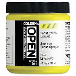 Golden Open Acrylics - Hansa Yellow Opaque, 8 oz Jar