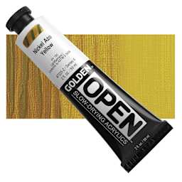 Golden Open Acrylic - Nickel Azo Yellow, 2 oz Tube and swatch