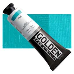 Golden Open Acrylic - Teal, 2 oz Tube and swatch