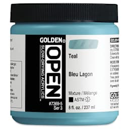 Golden Open Acrylics - Teal, 8 oz Jar