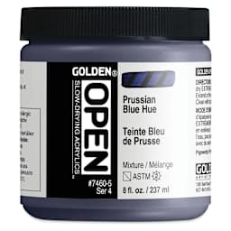 Golden Open Acrylics - Prussian Blue Hue, 8 oz Jar