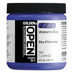 Golden Open Acrylics - Ultramarine Blue, 8 oz Jar