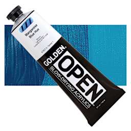 Golden Open Acrylic - Manganese Blue Hue, 5 oz Tube and swatch