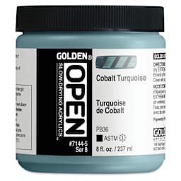Golden Open Acrylics - Cobalt Turquoise, 8 oz Jar