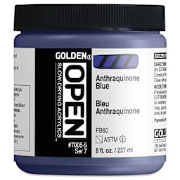 Golden Open Acrylics - Anthraquinone Blue, 8 oz Jar