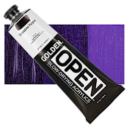 Golden Open Acrylic - Dioxazine Purple, 5 oz Tube and swatch