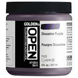 Golden Open Acrylics - Dioxazine Purple, 8 oz Jar