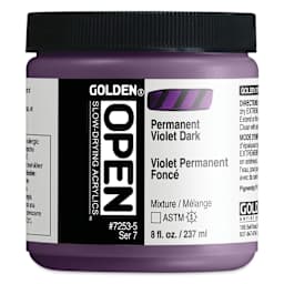 Golden Open Acrylics - Permanent Violet Dark, 8 oz Jar