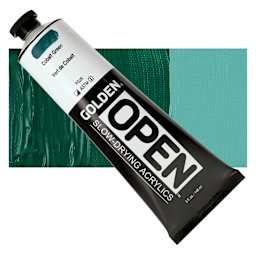 Golden Open Acrylic - Cobalt Green, 5 oz Tube and swatch