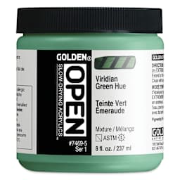 Golden Open Acrylics - Viridian Green Hue, 8 oz Jar