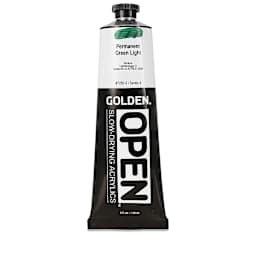 Golden Open Acrylics - Permanent Green Light, 5 oz Tube