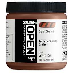 Golden Open Acrylics - Burnt Sienna, 8 oz Jar