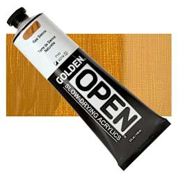 Golden Open Acrylic - Raw Sienna, 5 oz Tube and swatch