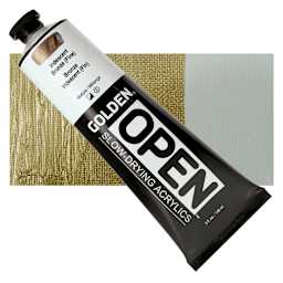 Golden Open Acrylic - Iridescent Bronze (Fine), 5 oz Tube and swatch