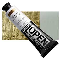 Golden Open Acrylic - Iridescent Bronze (Fine), 2 oz Tube and swatch