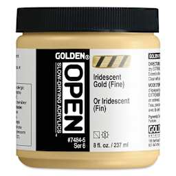 Golden Open Acrylics - Iridescent Gold (Fine), 8 oz Jar