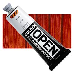 Golden Open Acrylics - Azo Gold, 5 oz Tube and swatch