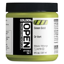 Golden Open Acrylics - Green Gold, 8 oz Jar