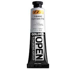 Golden Open Acrylics - Iridescent Bright Gold (Fine), 2 oz Tube
