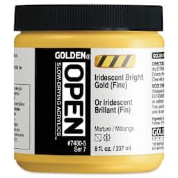 Golden Open Acrylics - Iridescent Bright Gold (Fine), 8 oz Jar