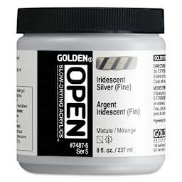 Golden Open Acrylics - Iridescent Silver (Fine), 8 oz Jar