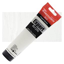 Amsterdam Expert Series Acrylic - Titanium White, 150 ml tube and swatch